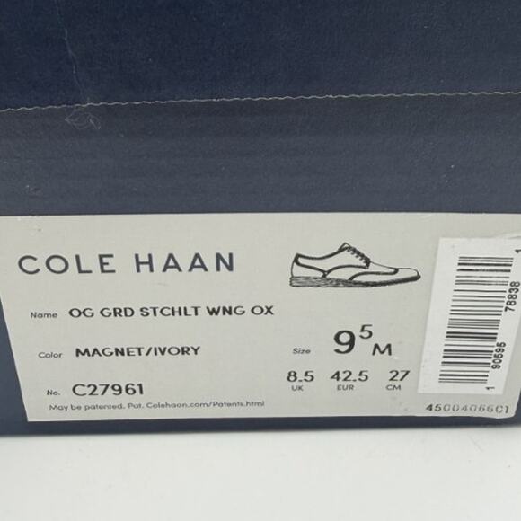 New Cole Haan GrandPro Stitchlite Wingtip Oxford Shoes Men's 9.5M Grey/Tan - Picture 5 of 11